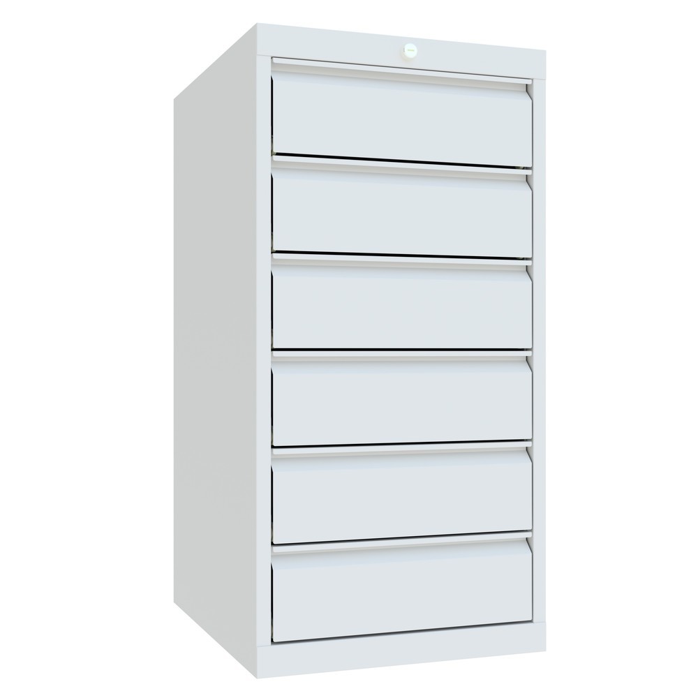 Produktabbildung Nr. 2: PAVOY Schubladenschrank, Höhe 1.000 mm, Schubladen 6x150 mm, Breite 500 mm, lichtgrau, lichtgrau