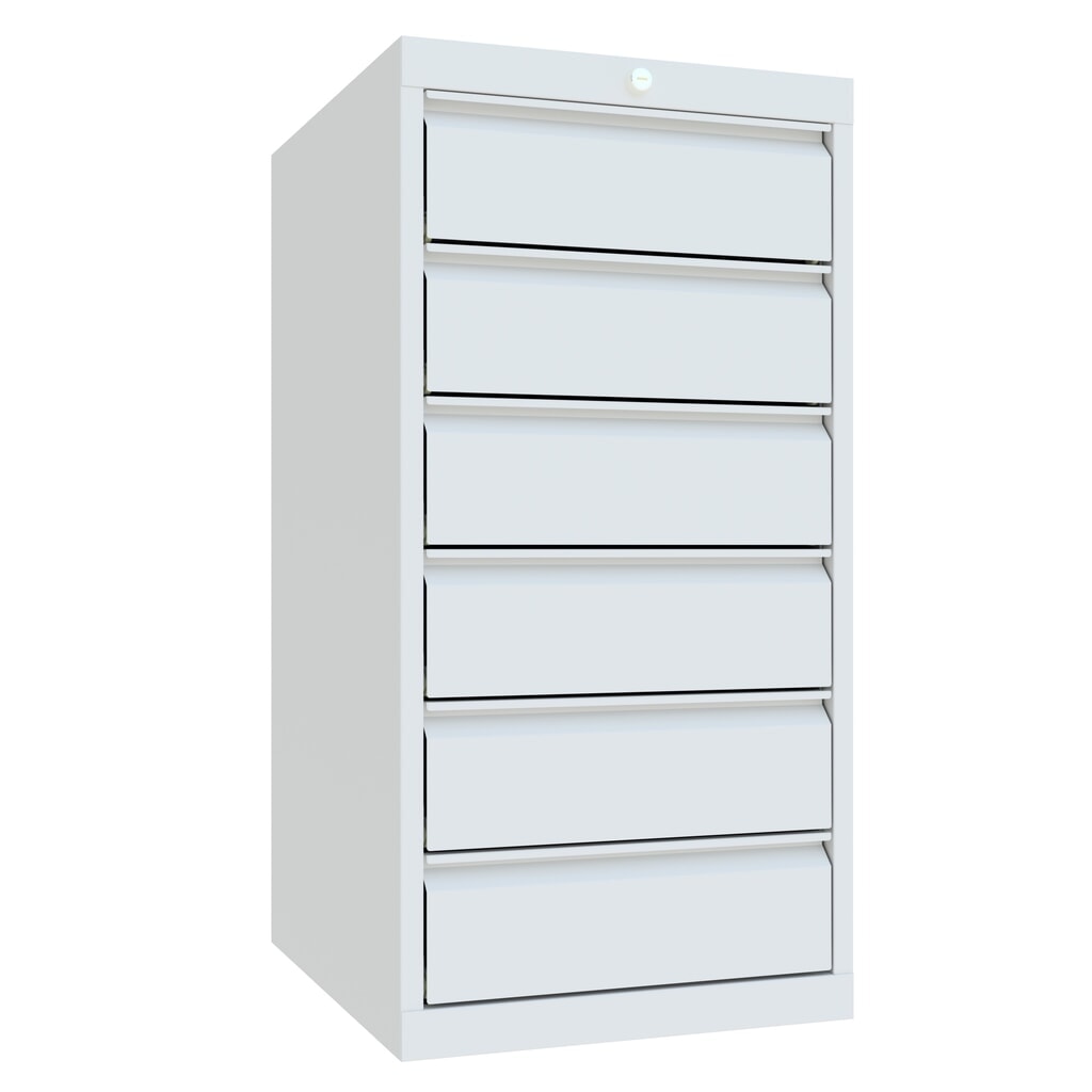 Produktabbildung Nr. 2: PAVOY Schubladenschrank, Höhe 1.000 mm, Schubladen 6x150 mm, Breite 500 mm, lichtgrau, lichtgrau