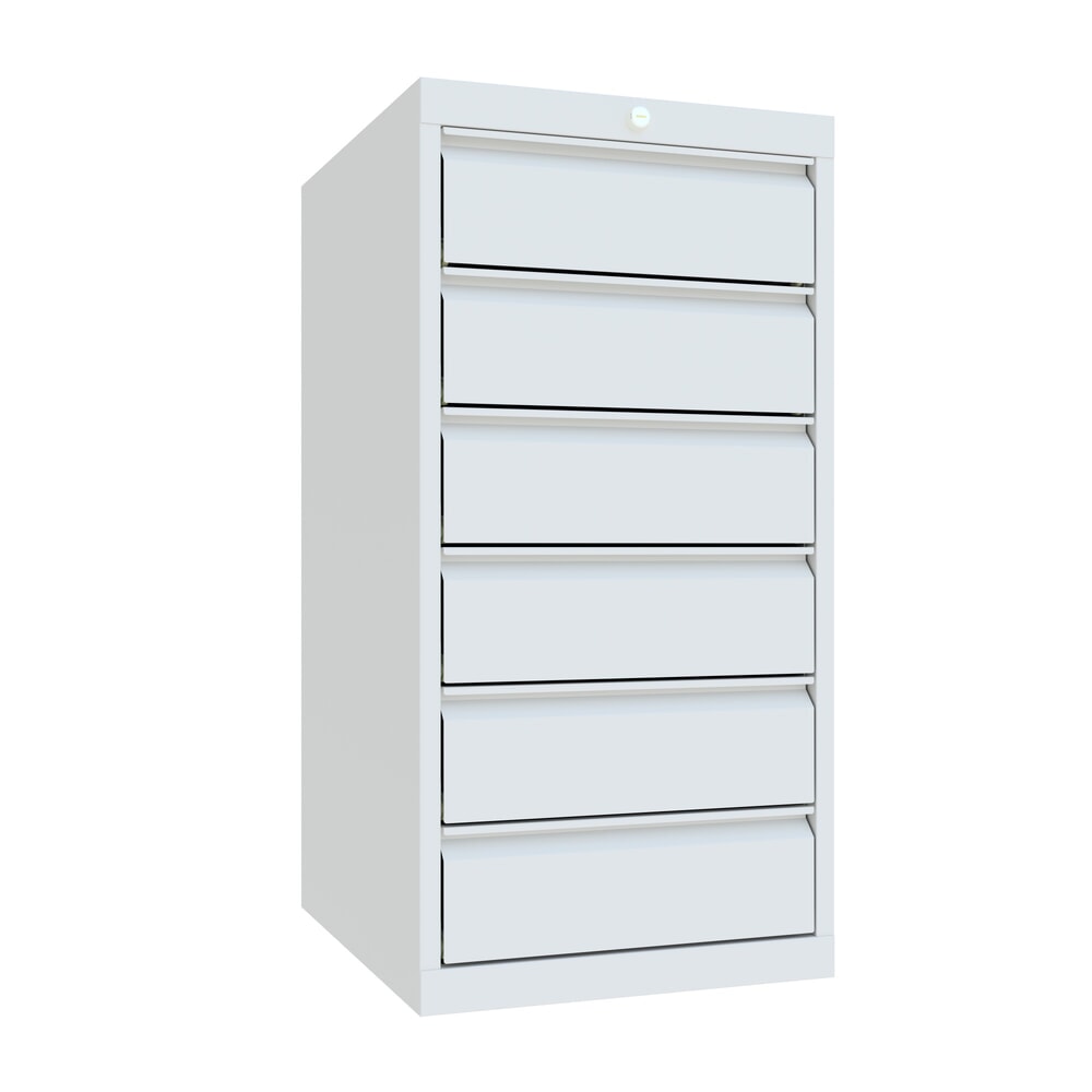 Produktabbildung Nr. 1: PAVOY Schubladenschrank, Höhe 1.000 mm, Schubladen 6x150 mm, Breite 500 mm, lichtgrau, lichtgrau