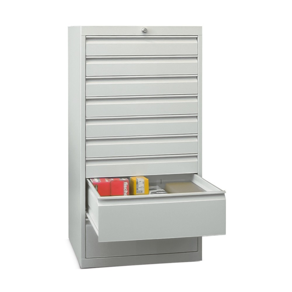 Produktabbildung Nr. 1: PAVOY Schubladenschrank, Höhe 1.200 mm, Schubladen 1x100 + 5x200 mm, Breite 500 mm, lichtgrau, lichtblau