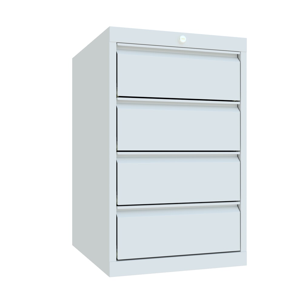 Produktabbildung Nr. 1: PAVOY Schubladenschrank, Höhe 800 mm, Schubladen 4x175 mm, Breite 500 mm, lichtgrau, lichtgrau