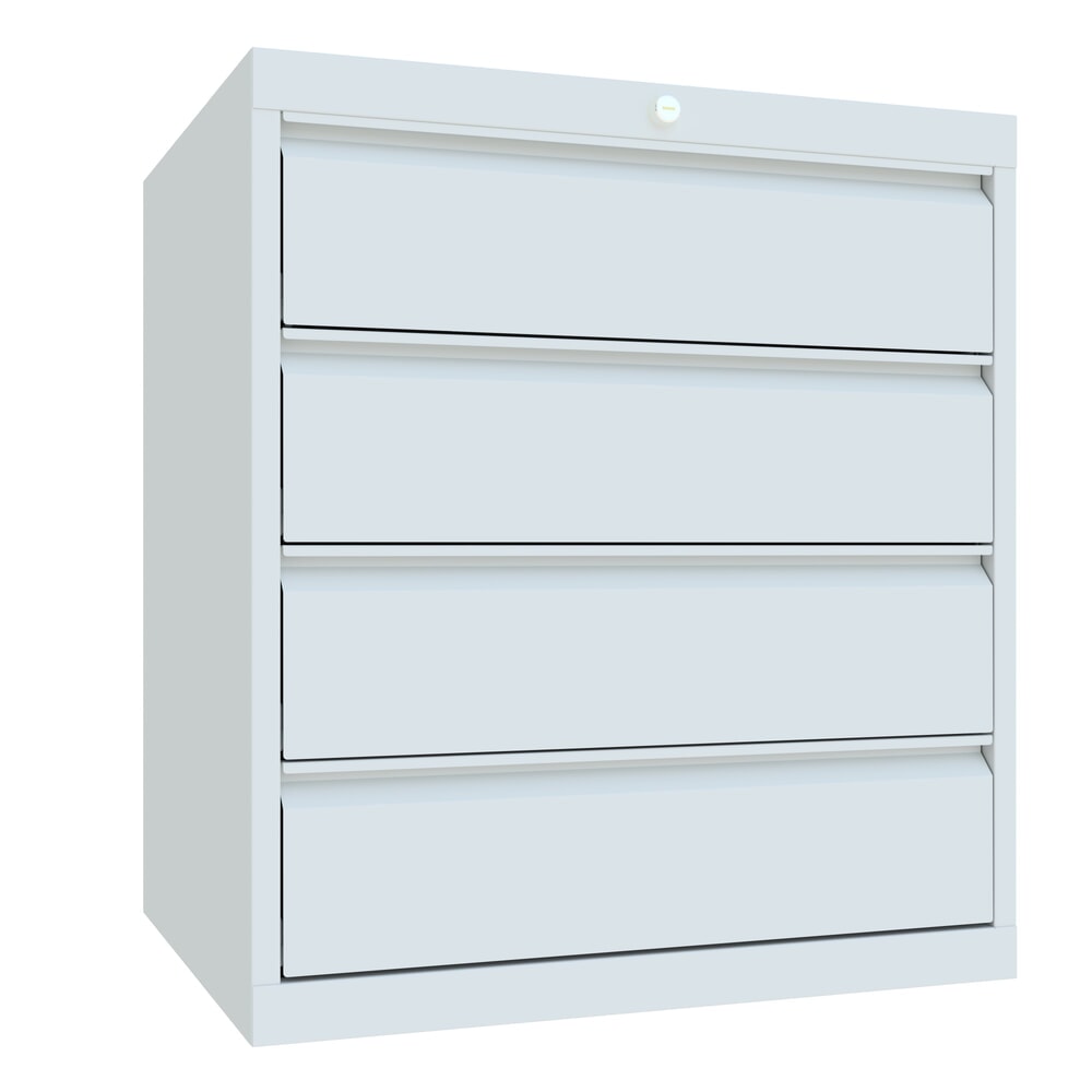 Produktabbildung Nr. 1: PAVOY Schubladenschrank, Höhe 800 mm, Schubladen 4x175 mm, Breite 715 mm, lichtgrau, lichtgrau