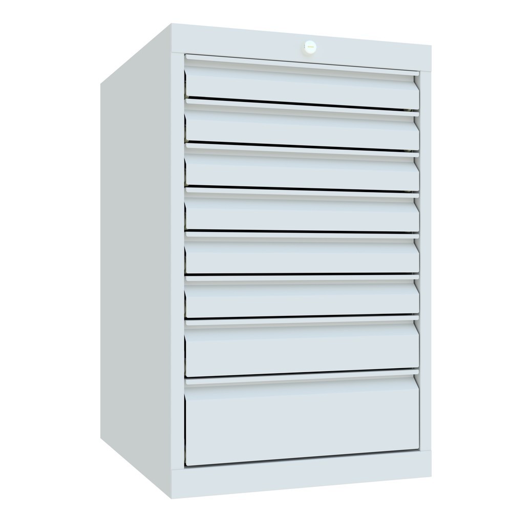 Produktabbildung Nr. 2: PAVOY Schubladenschrank, Höhe 800 mm, Schubladen 6x70 + 1x100 + 1x150 mm, Breite 500 mm, lichtgrau, lichtgrau