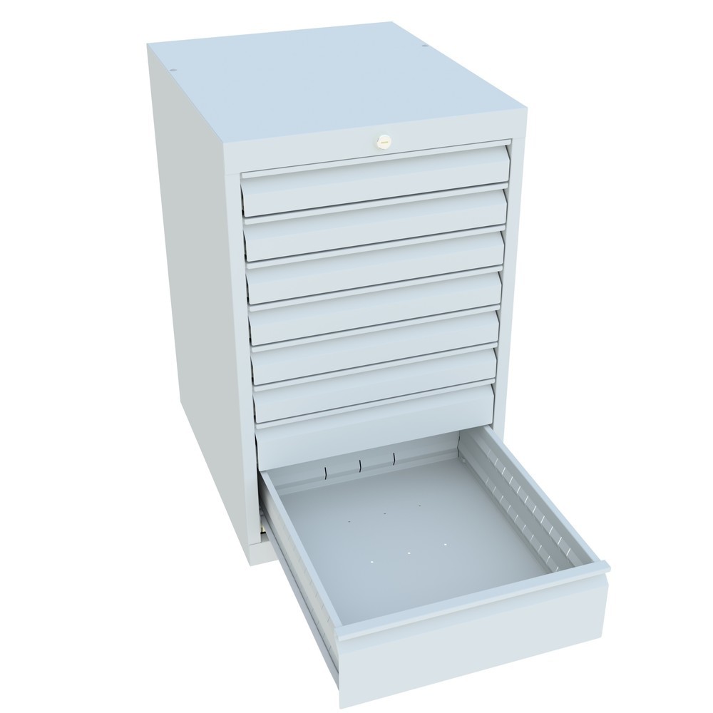 Produktabbildung Nr. 3: PAVOY Schubladenschrank, Höhe 800 mm, Schubladen 6x70 + 1x100 + 1x150 mm, Breite 500 mm, lichtgrau, lichtgrau