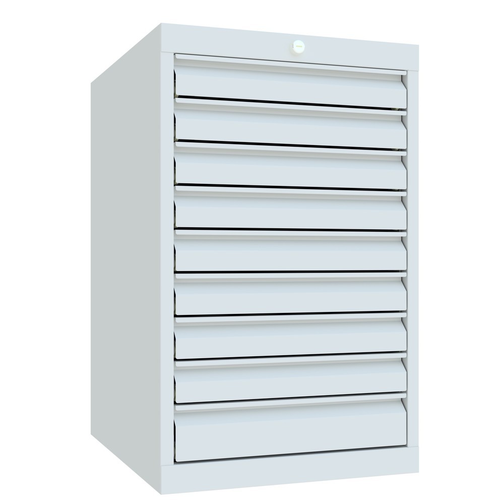 Produktabbildung Nr. 2: PAVOY Schubladenschrank, Höhe 800 mm, Schubladen 8x70 + 1x100 mm, Breite 500 mm, lichtgrau, lichtgrau