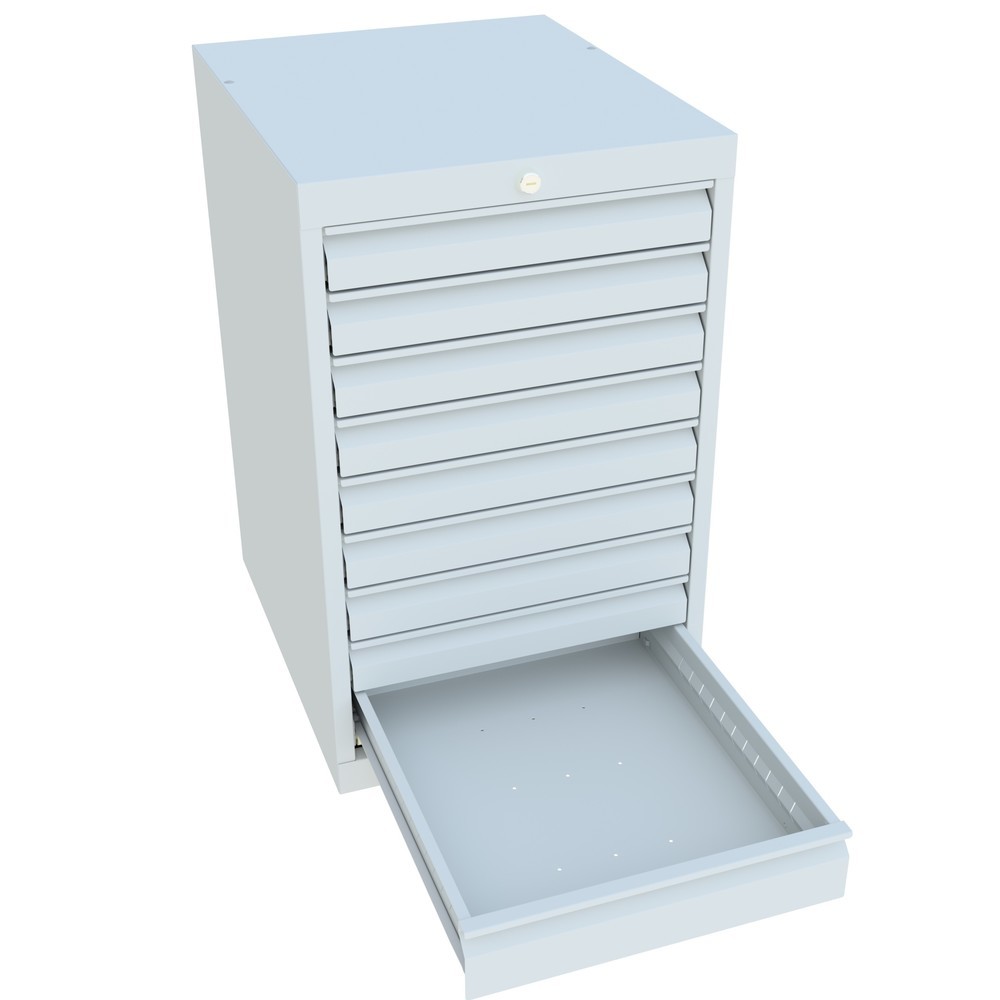 Produktabbildung Nr. 3: PAVOY Schubladenschrank, Höhe 800 mm, Schubladen 8x70 + 1x100 mm, Breite 500 mm, lichtgrau, lichtgrau