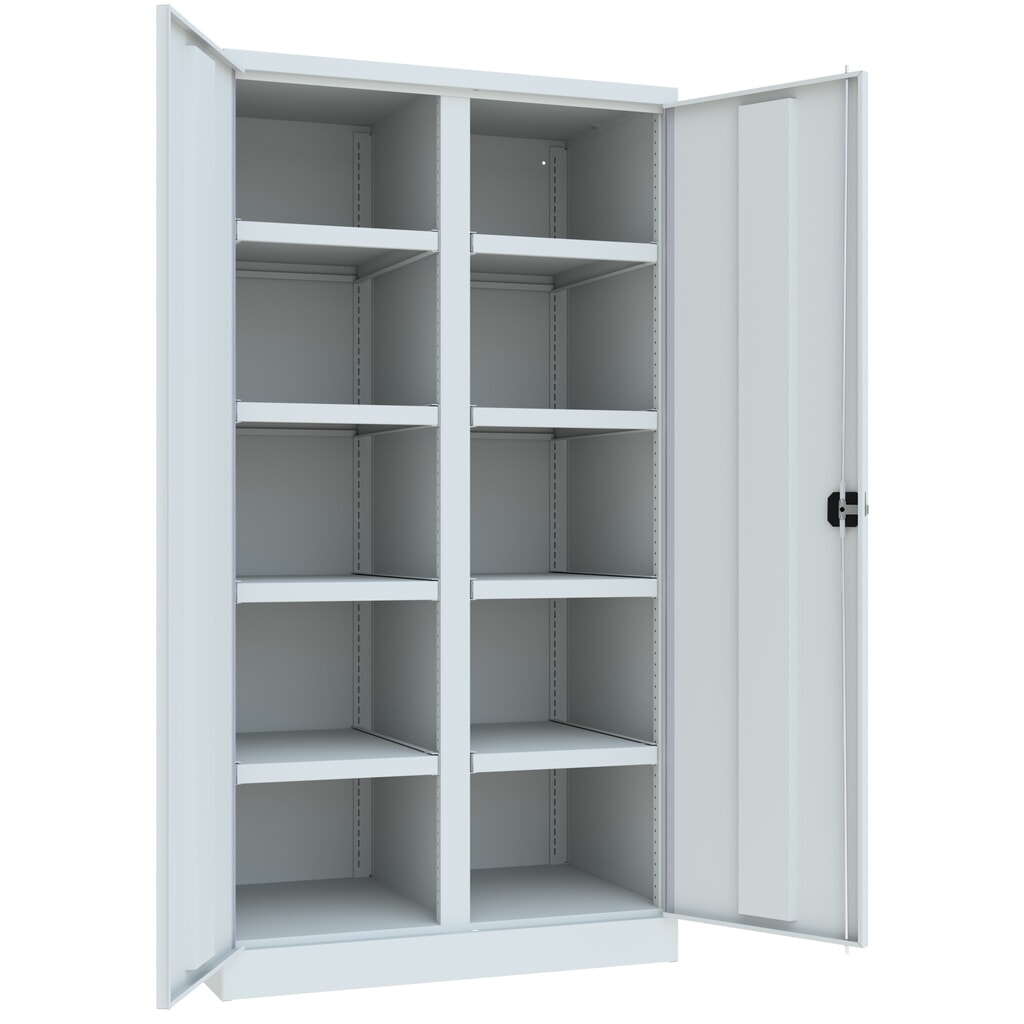 Produktabbildung Nr. 3: PAVOY Schwerlastschrank Premium mit Mittelwand, 8 Fachböden, lichtgrau, lichtgrau