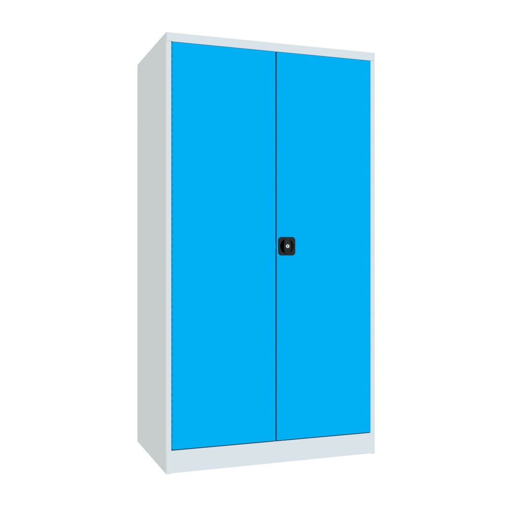 PAVOY Schwerlastschrank Premium mit Mittelwand, 8 Fachböden, lichtblau, lichtgrau Produktabbildung: PAVOY Schwerlastschrank Premium mit Mittelwand, 8 Fachböden, lichtblau, lichtgrau