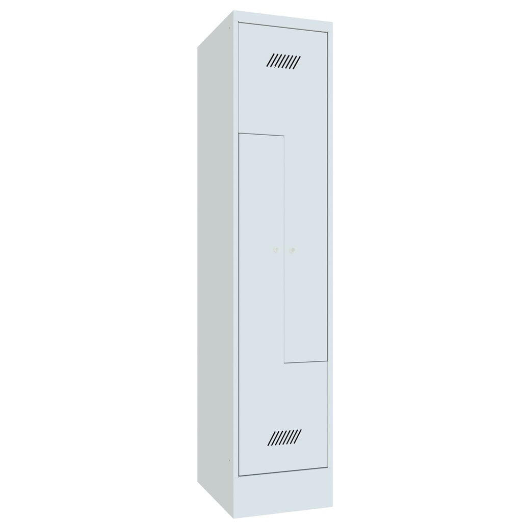 PAVOY Z-Spind, 2 Abteile, HxBxT 1.850 x 400 x 500 mm, lichtgrau, lichtgrau Produktabbildung Nr. 3: PAVOY Z-Spind, 2 Abteile, HxBxT 1.850 x 400 x 500 mm, lichtgrau, lichtgrau