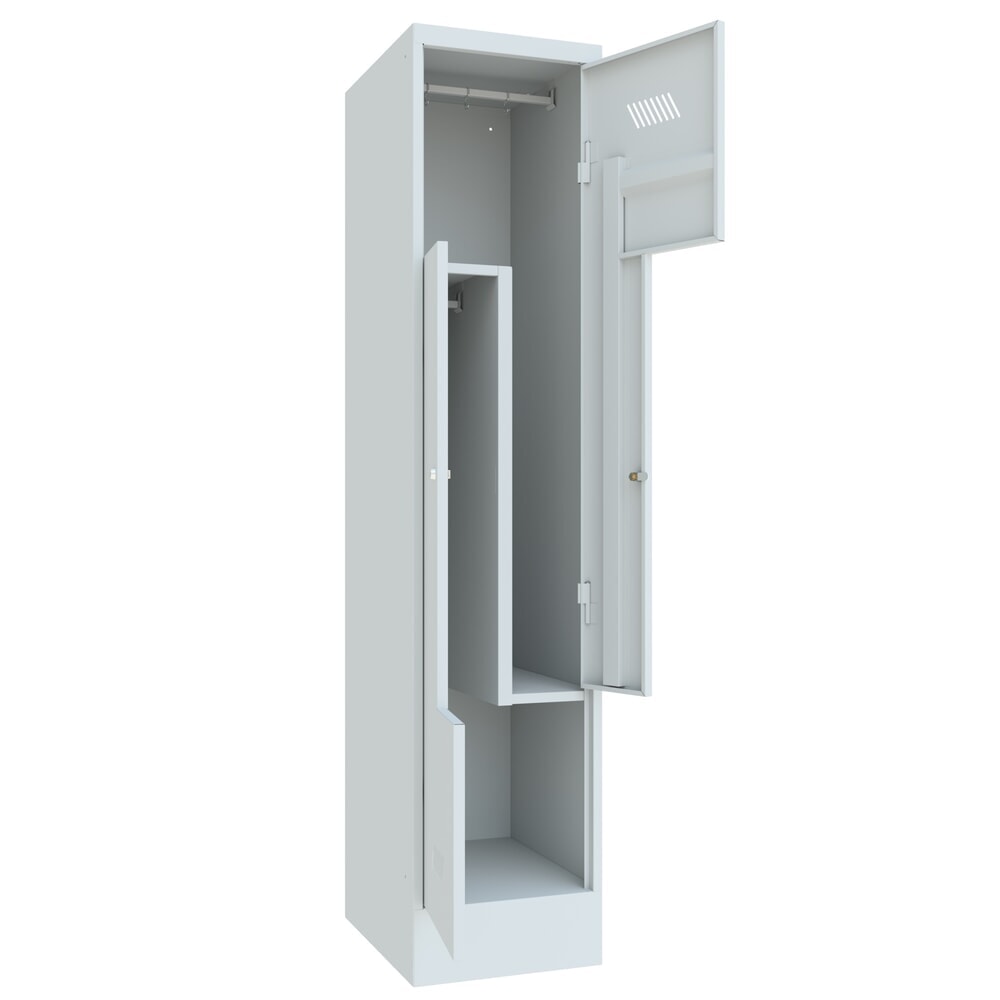 Produktabbildung Nr. 4: PAVOY Z-Spind, 2 Abteile, HxBxT 1.850 x 400 x 500 mm, lichtgrau, lichtgrau