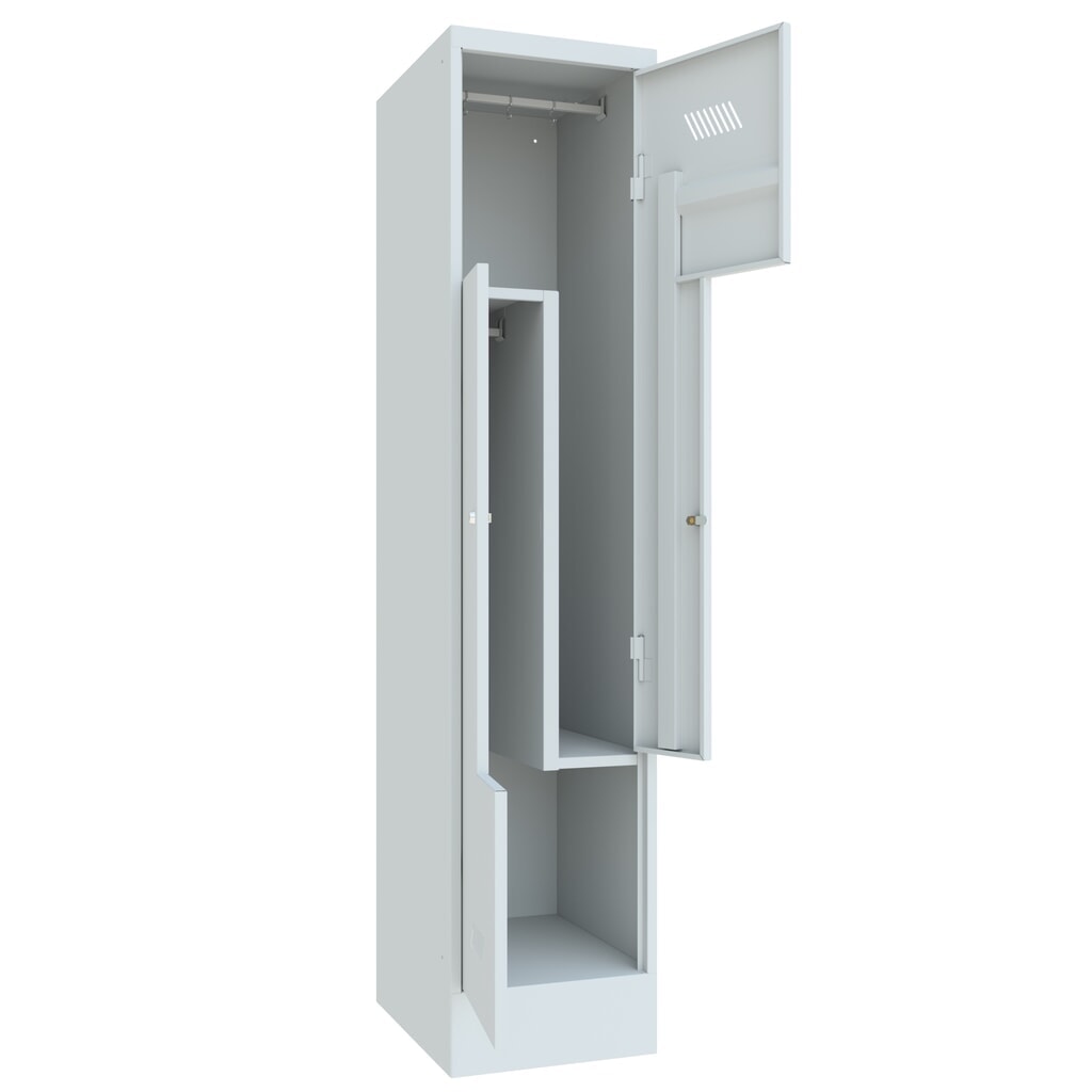 Produktabbildung Nr. 4: PAVOY Z-Spind, 2 Abteile, HxBxT 1.850 x 400 x 500 mm, lichtgrau, lichtgrau
