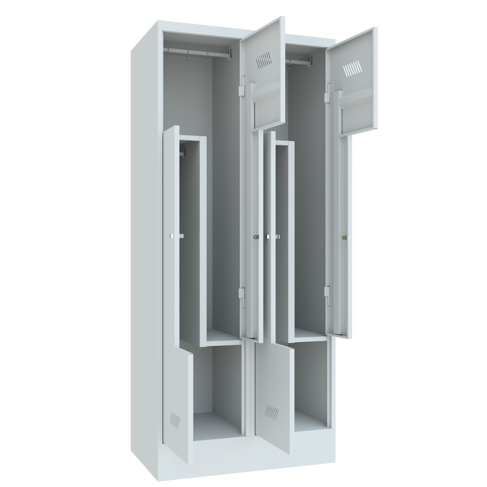 Produktabbildung Nr. 4: PAVOY Z-Spind, 4 Abteile, HxBxT 1.850 x 800 x 500 mm, lichtgrau, lichtgrau