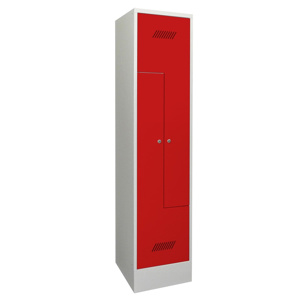 Produktabbildung Nr. 1: PAVOY Z-Spind, 2 Abteile, HxBxT 1.850 x 400 x 500 mm, feuerrot, lichtgrau