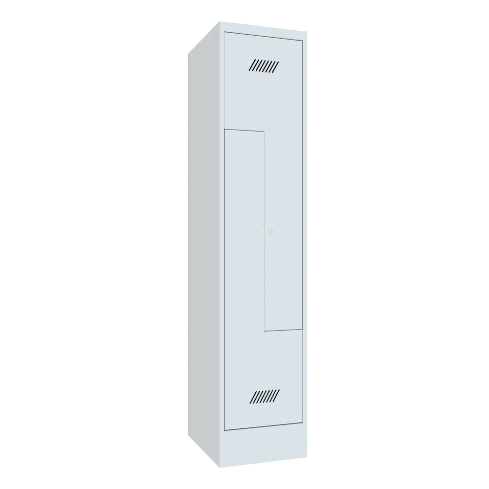Produktabbildung: PAVOY Z-Spind, 2 Abteile, HxBxT 1.850 x 400 x 500 mm, lichtgrau, lichtgrau