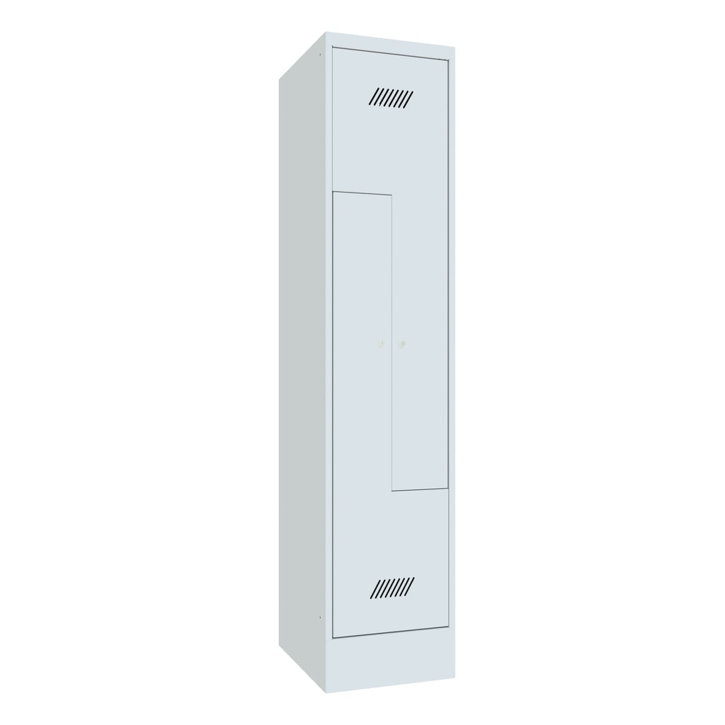 Produktabbildung: PAVOY Z-Spind, 2 Abteile, HxBxT 1.850 x 400 x 500 mm, lichtgrau, lichtgrau