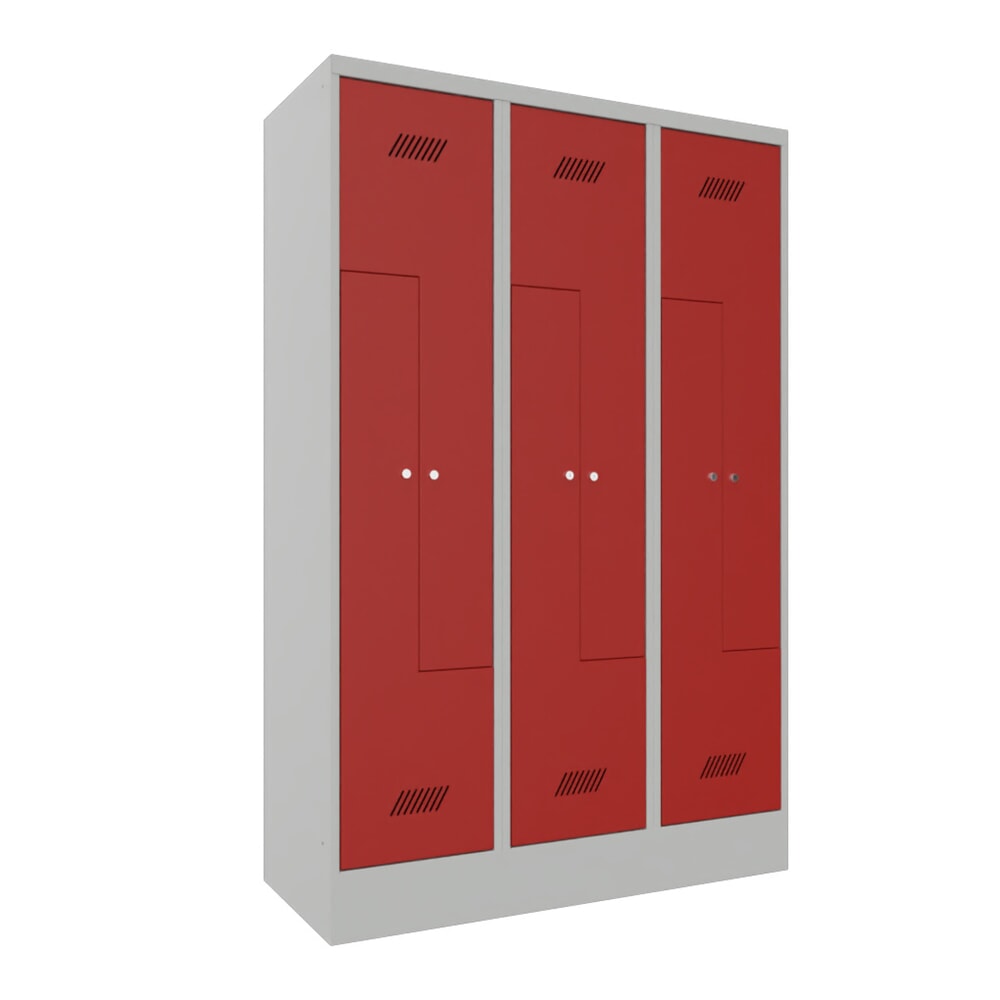 Produktabbildung Nr. 1: PAVOY Z-Spind, 6 Abteile, HxBxT 1.850 x 1.200 x 500 mm, feuerrot, lichtgrau