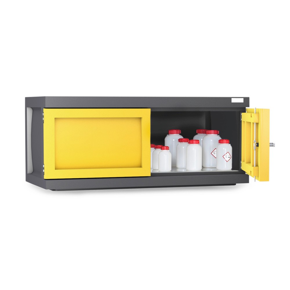 Obrázok výrobku: DENIOS závesná chemická skriňa z PE, v × š × h 515 × 1 225 × 640 mm, 1 pozinkovaný mriežkovaný rošt