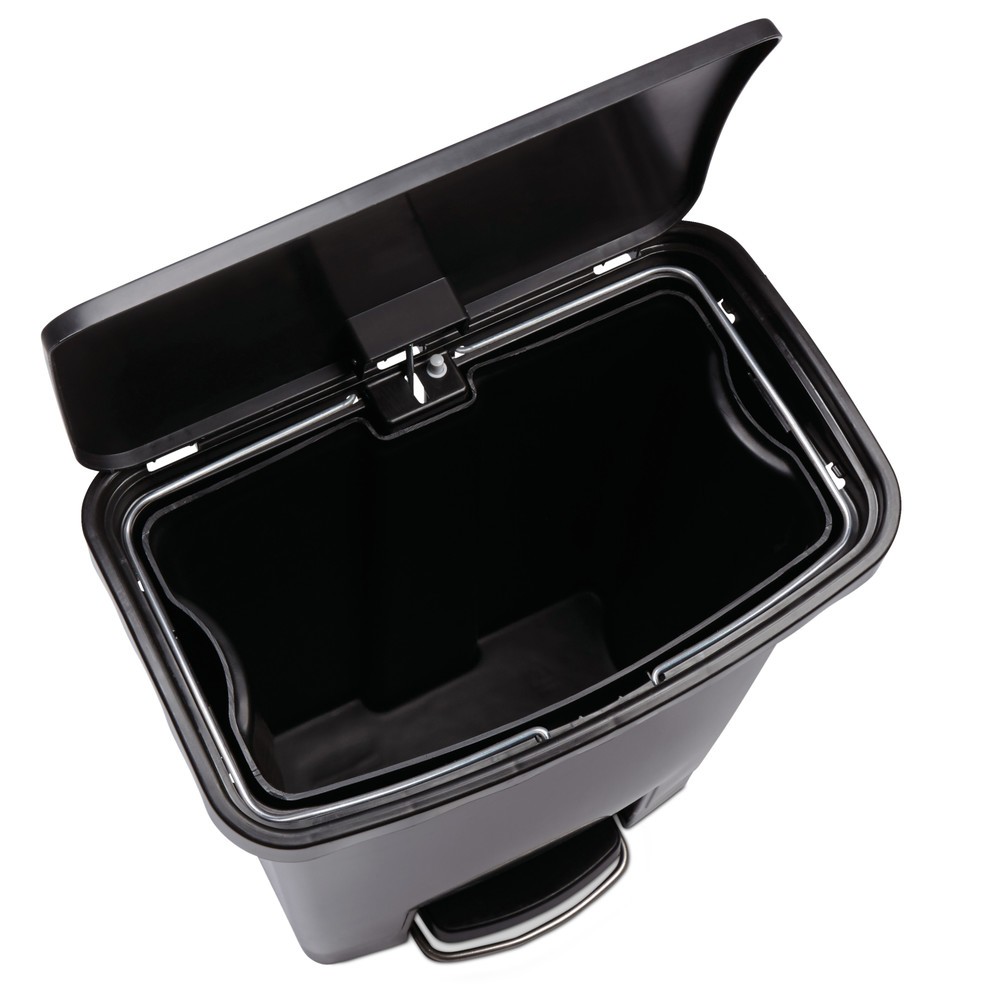Productafbeelding nr. 2: Rubbermaid Slim Jim® pedaalbak met breed zijpedaal, kunststof, 15 liter, Beige