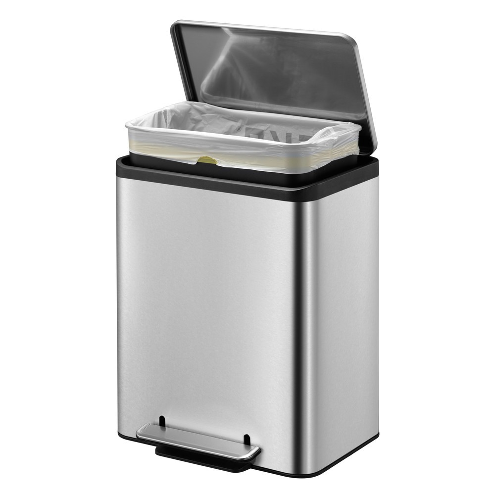 Produktabbildung Nr. 4: Pedal-Abfallsammler EcoCasa 15 + 15 l, Edelstahl matt