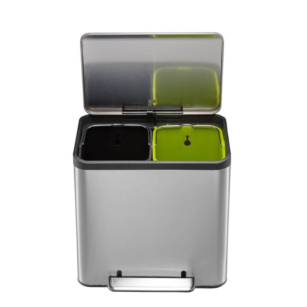 Produktabbildung Nr. 7: Pedal-Abfallsammler EcoCasa 15 + 15 l, Edelstahl matt