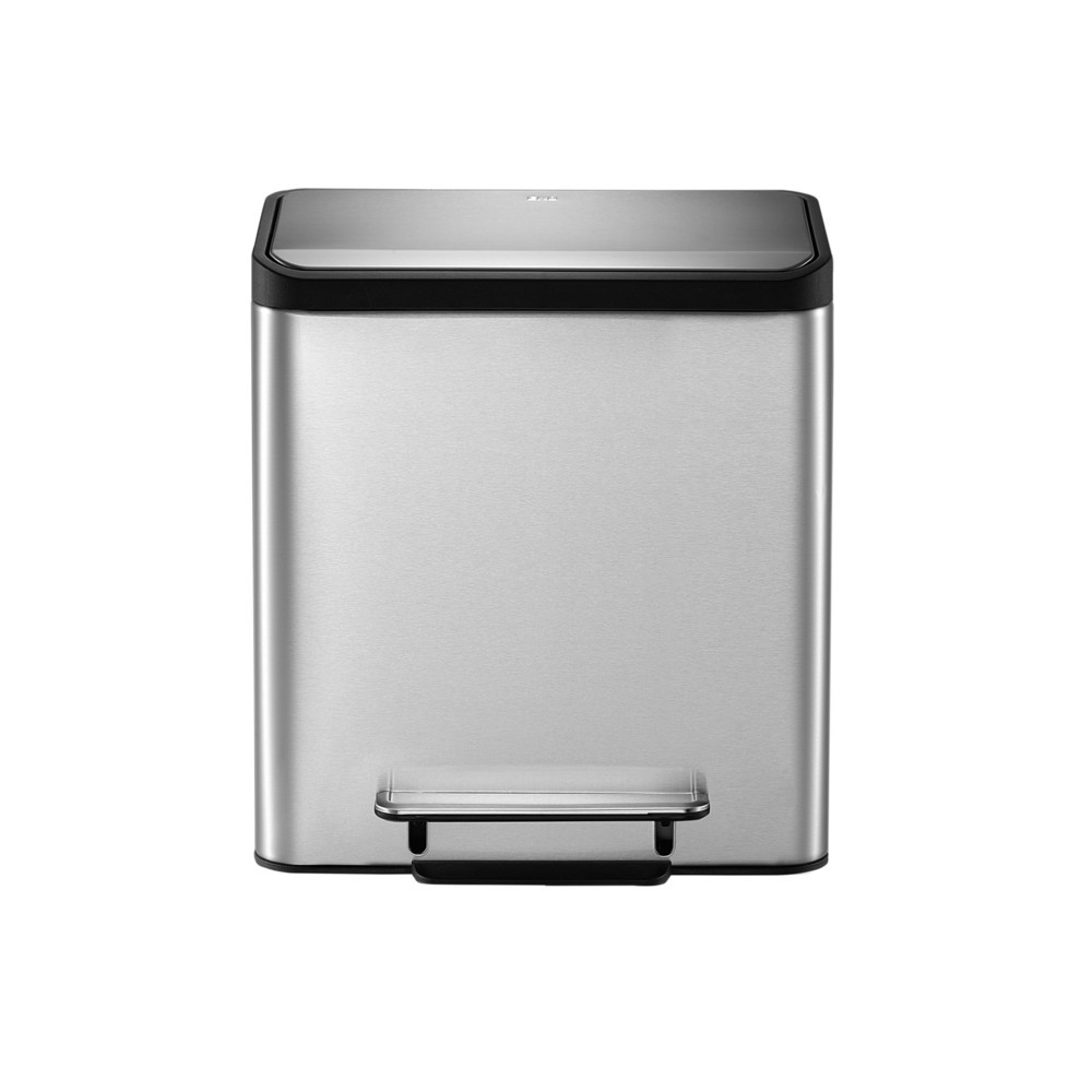 Produktabbildung Nr. 8: Pedal-Abfallsammler EcoCasa 15 + 15 l, Edelstahl matt
