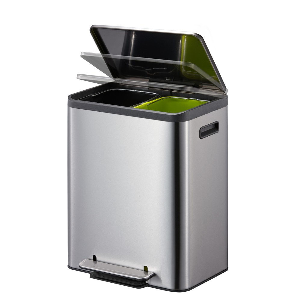 Produktabbildung Nr. 12: Pedal-Abfallsammler EcoCasa 15 + 15 l, Edelstahl matt