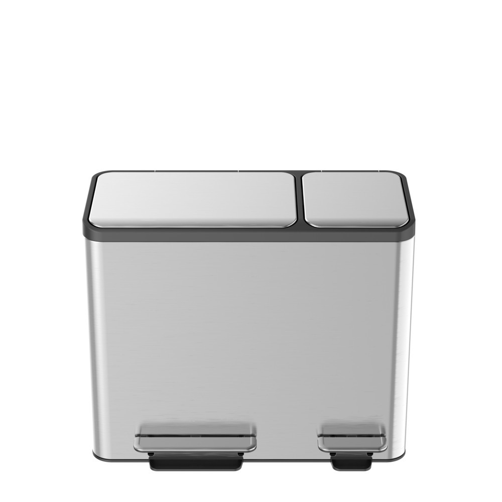 Produktabbildung Nr. 2: Pedal-Abfallsammler EcoCasa 30 + 15 l, Edelstahl matt