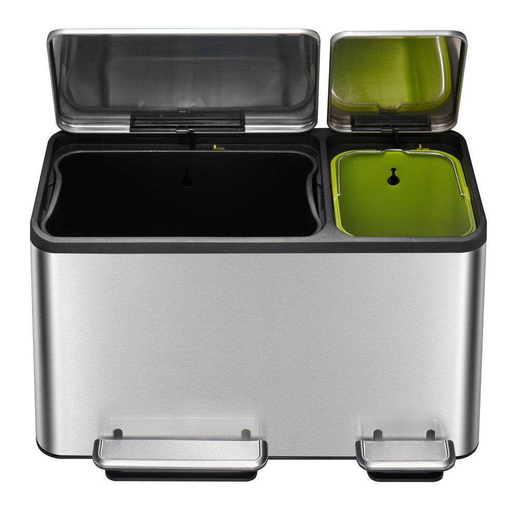 Produktabbildung Nr. 4: Pedal-Abfallsammler EcoCasa 30 + 15 l, Edelstahl matt