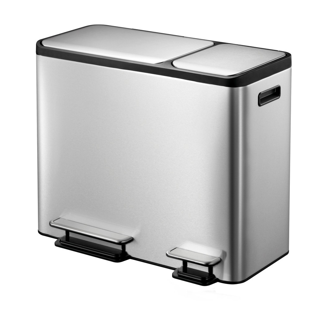 Produktabbildung Nr. 1: Pedal-Abfallsammler EcoCasa 30 + 15 l, Edelstahl matt