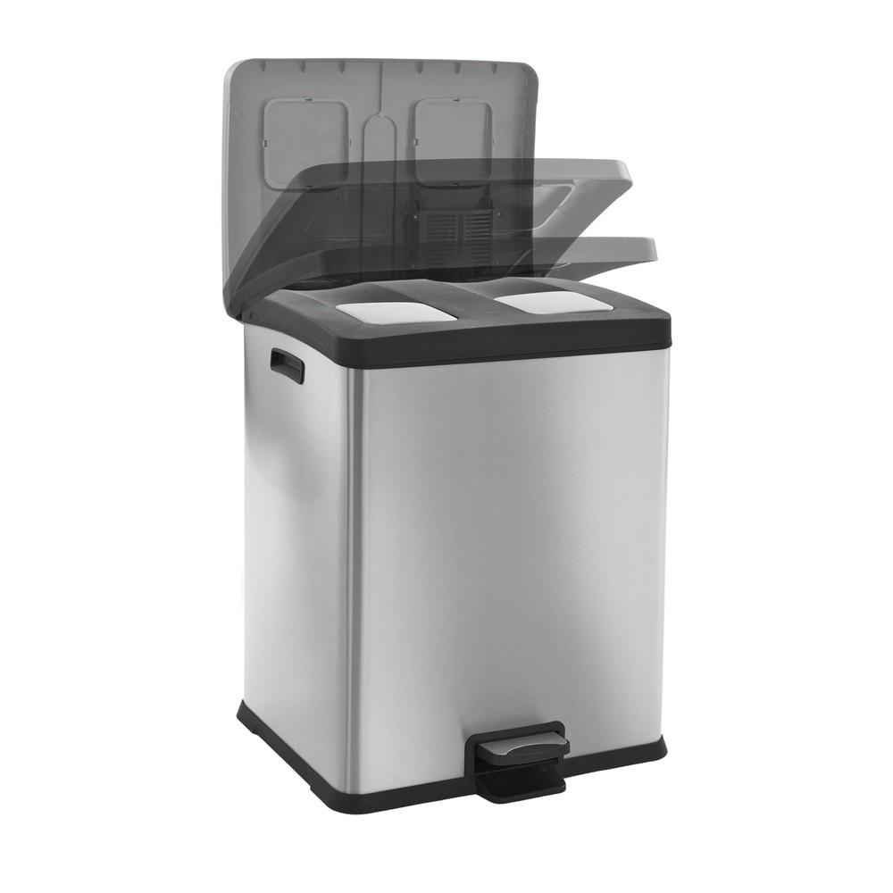 Produktabbildung Nr. 3: Pedal-Abfallsammler Rejoice Recycling, 30 + 30 l, Edelstahl matt