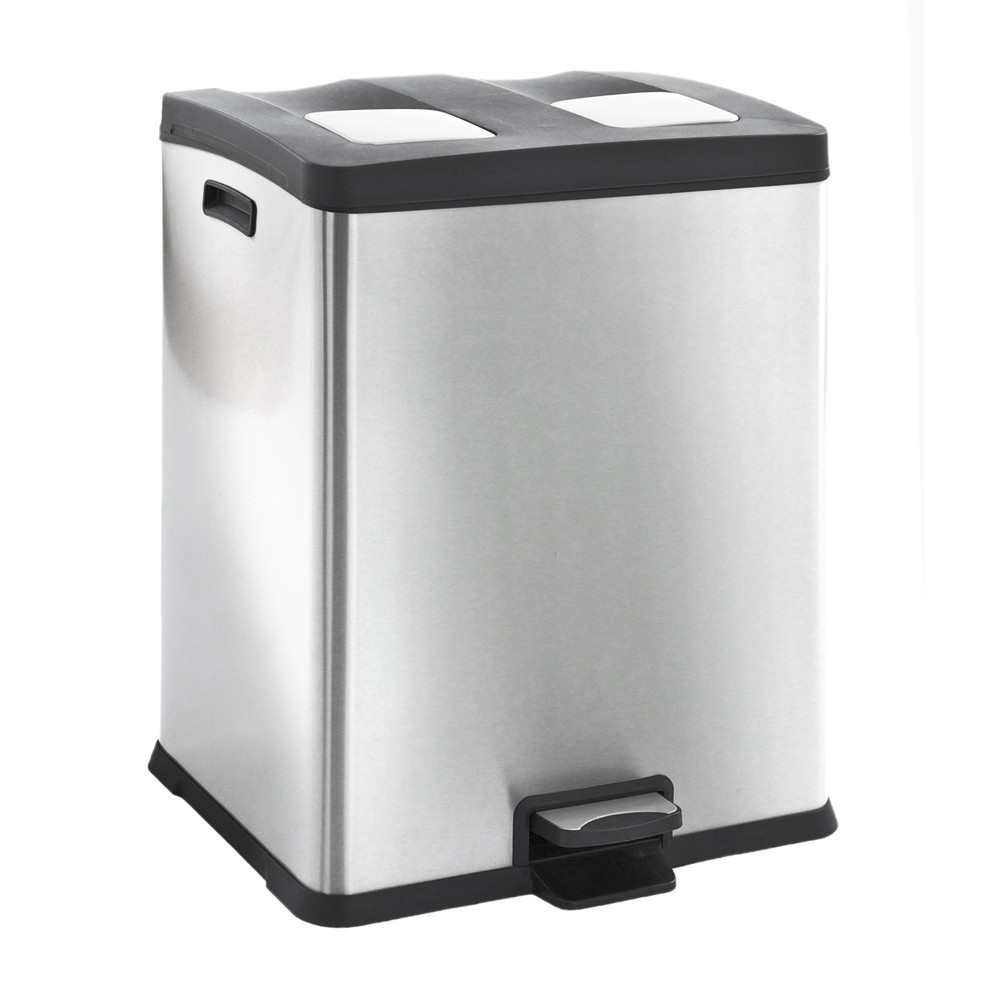 Produktabbildung Nr. 1: Pedal-Abfallsammler Rejoice Recycling, 30 + 30 l, Edelstahl matt