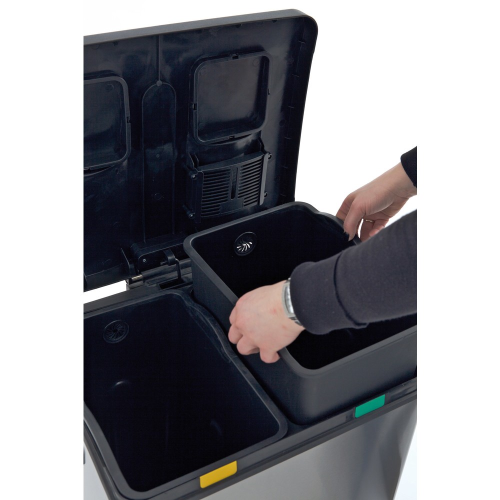 Produktabbildung Nr. 5: Pedal-Abfallsammler Rejoice Recycling, 30 + 30 l, Edelstahl matt