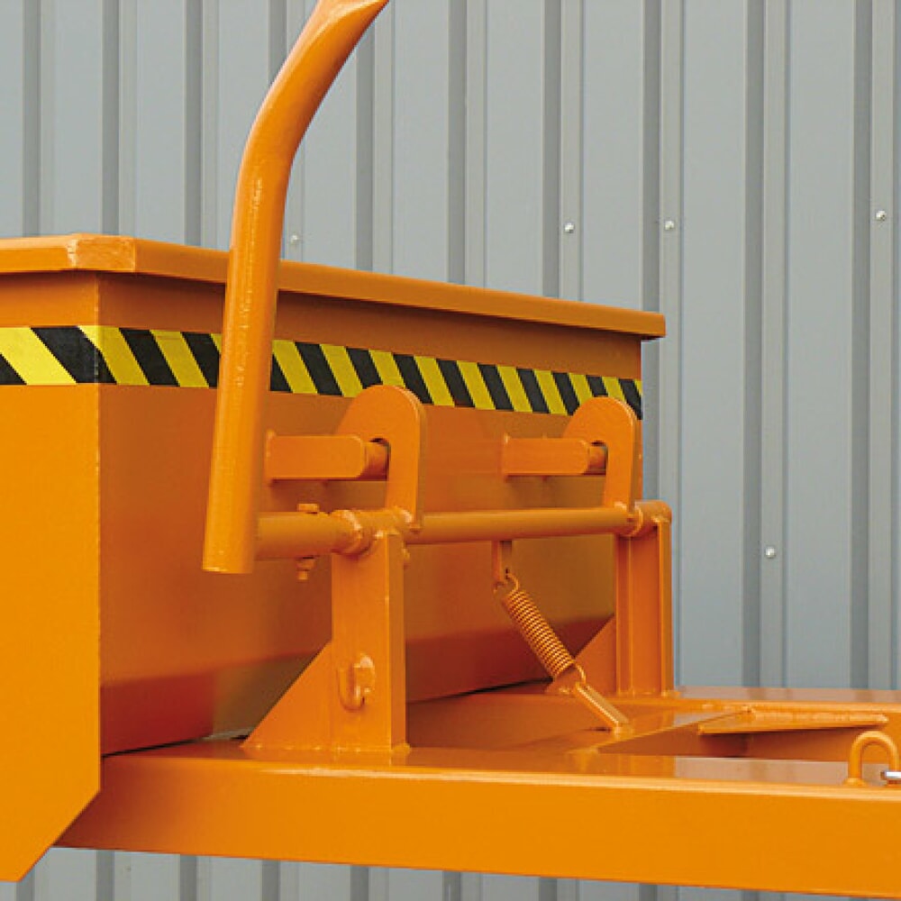 N° de l'image du produit 2 : Pelle godet Eichinger® avec entrées de fourche fermées pour chariot élévateur, 1 500 kg, 300 litres orangé pur