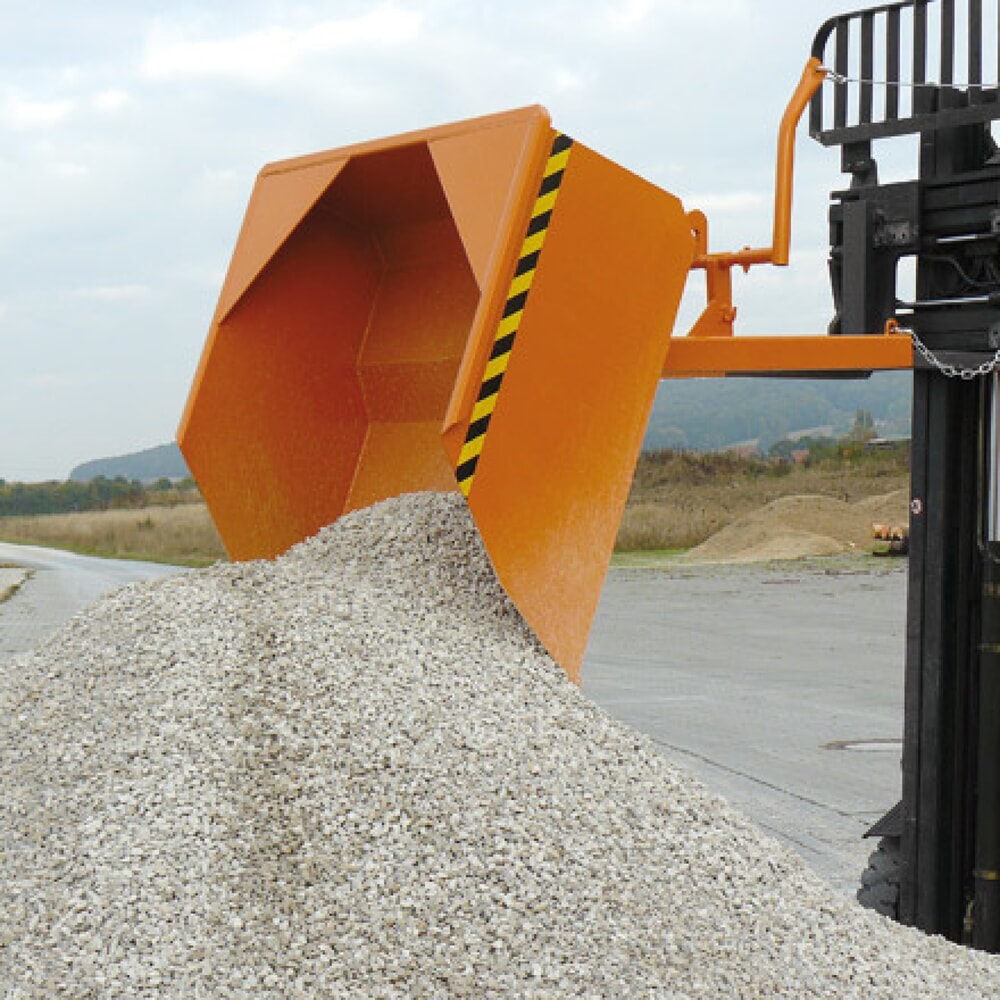N° de l'image du produit 3 : Pelle godet Eichinger® avec entrées de fourche fermées pour chariot élévateur, 1 500 kg, 300 litres orangé pur