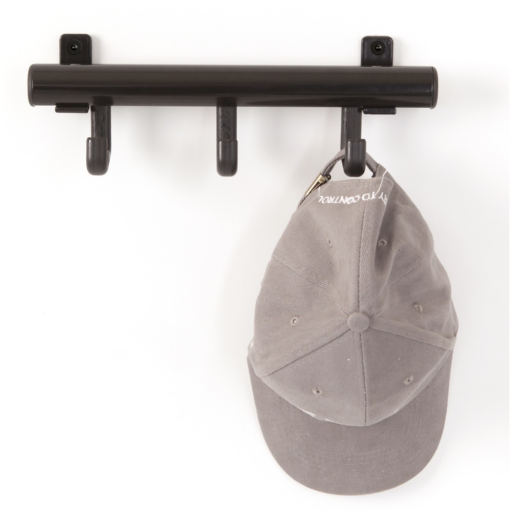 Número de imagen del producto 2: Perchero de pared Techno, atornillable, 3 ganchos, negro