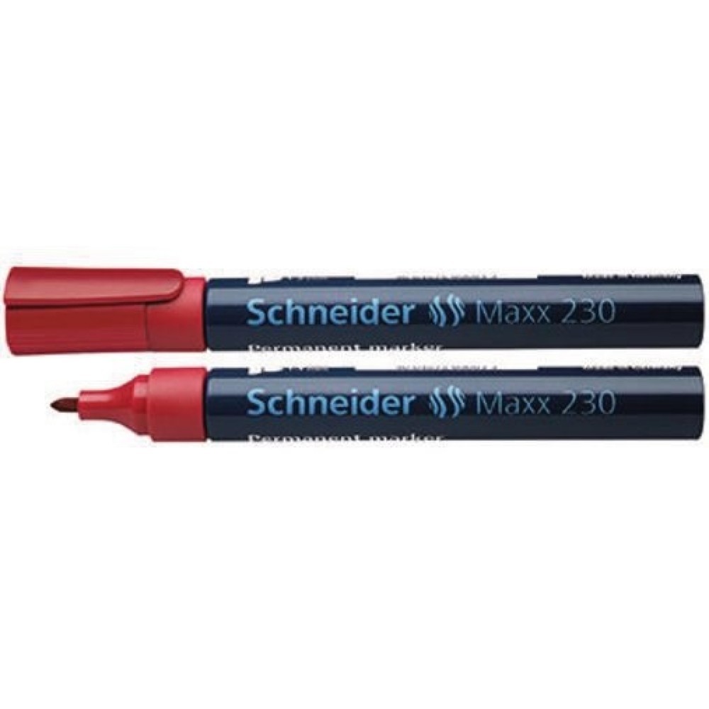 Produktabbildung: SCHNEIDER Permanentmarker 230 Rundspitze 1-3mm rot 123002