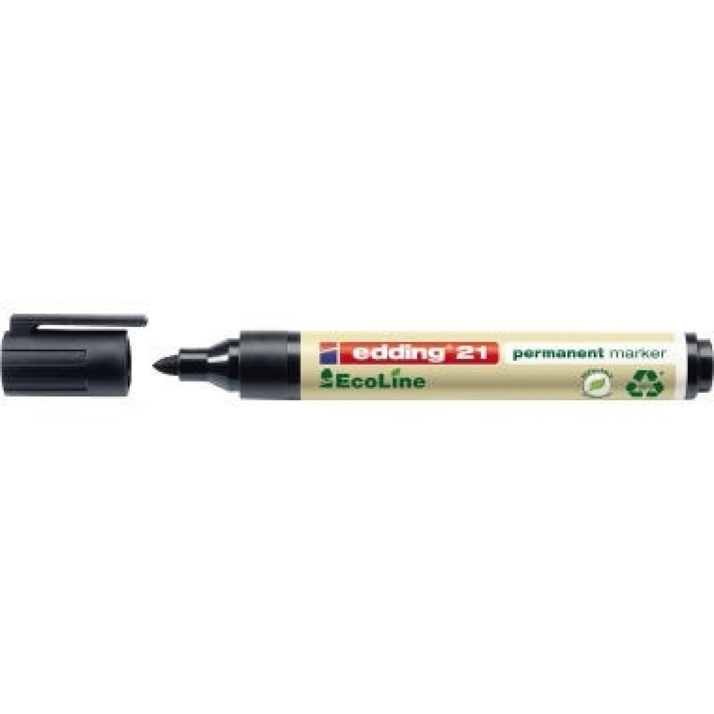 Produktabbildung: edding Permanentmarker 21 EcoLine 4-21001 1,5-3mm Rundspitze schwarz