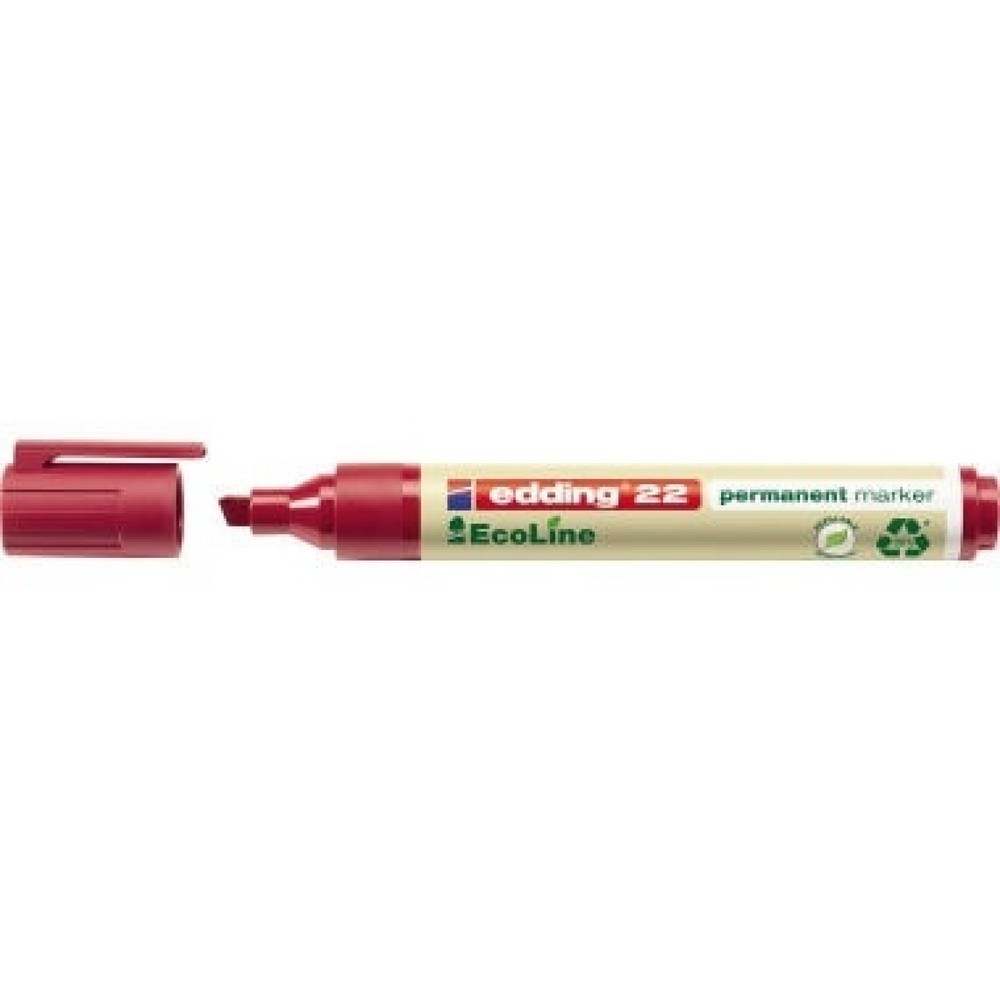Produktabbildung: edding Permanentmarker 22 EcoLine 4-22002 1-5mm Keilspitze rot