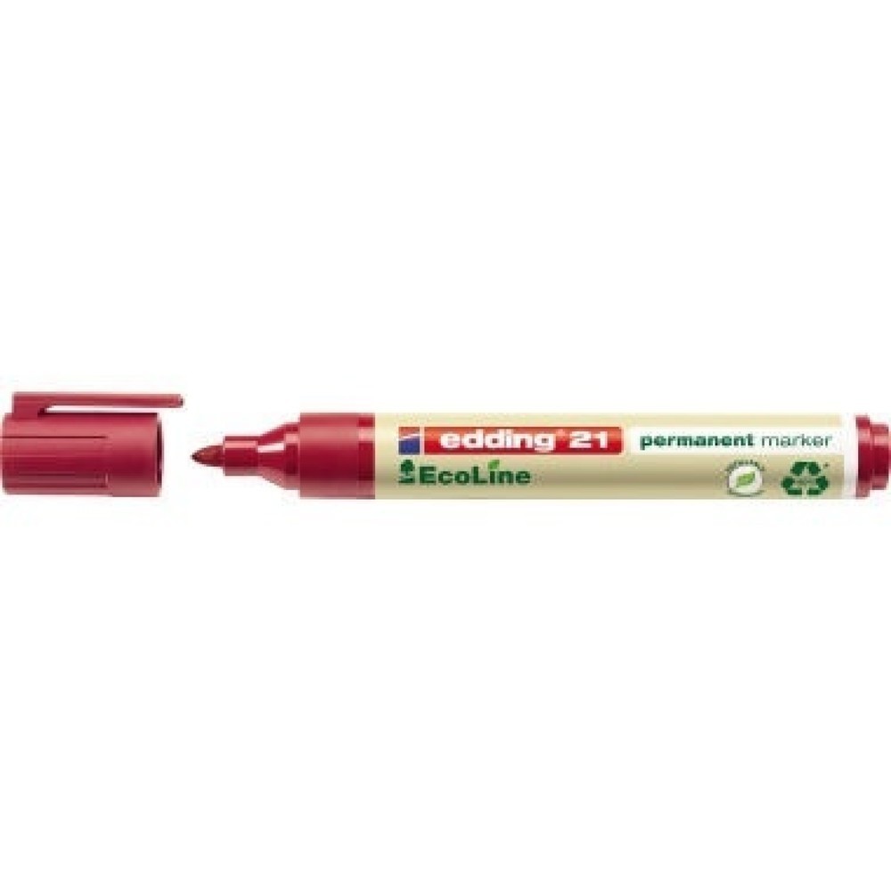 Produktabbildung: edding Permanentmarker 21 EcoLine 4-21002 1,5-3mm Rundspitze rot