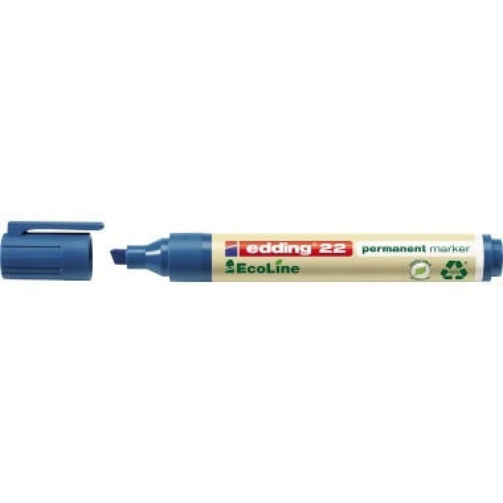 Produktabbildung Nr. 1: edding Permanentmarker 22 EcoLine 4-22003 1-5mm Keilspitze blau