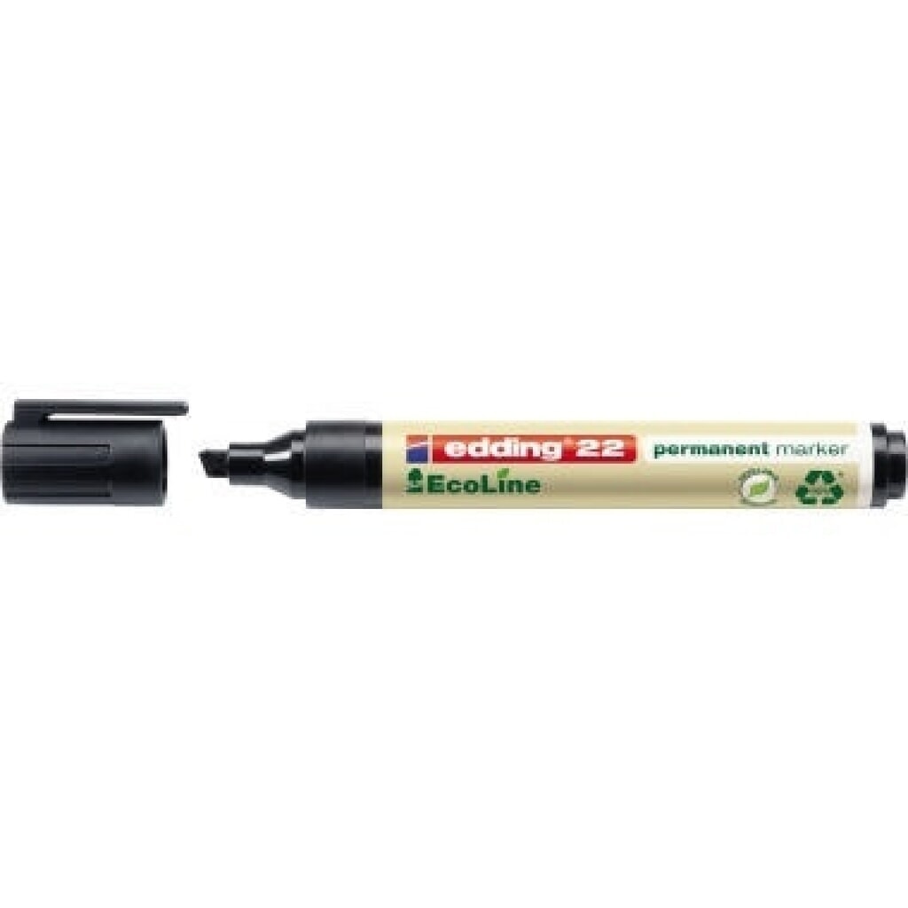 edding Permanentmarker 22 EcoLine 4-22001 1-5mm Keilspitze schwarz Produktabbildung: edding Permanentmarker 22 EcoLine 4-22001 1-5mm Keilspitze schwarz