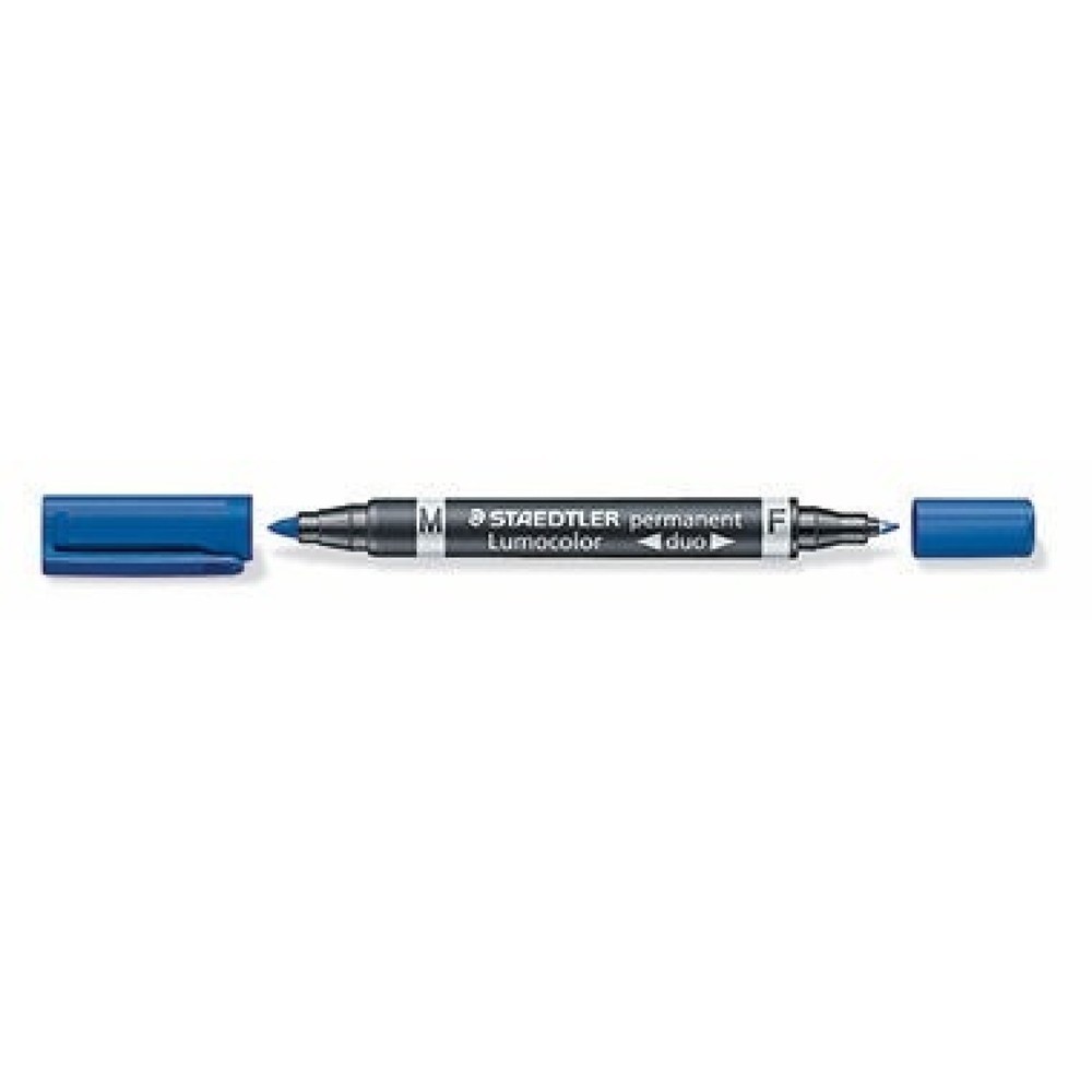 Produktabbildung: STAEDTLER Permanentmarker Lumocolor duo 348-3 0,6mm/1,5mm blau