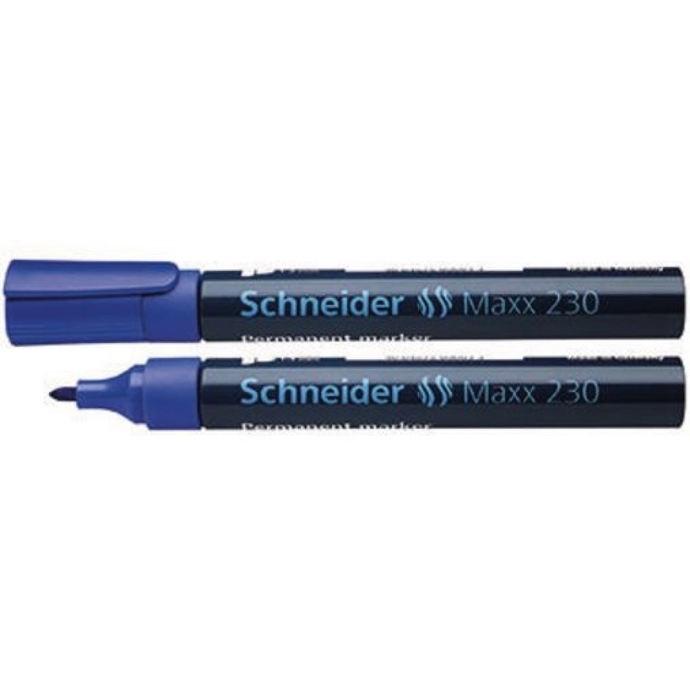 Produktabbildung: SCHNEIDER Permanentmarker 230 Rundspitze 1-3mm blau 123003