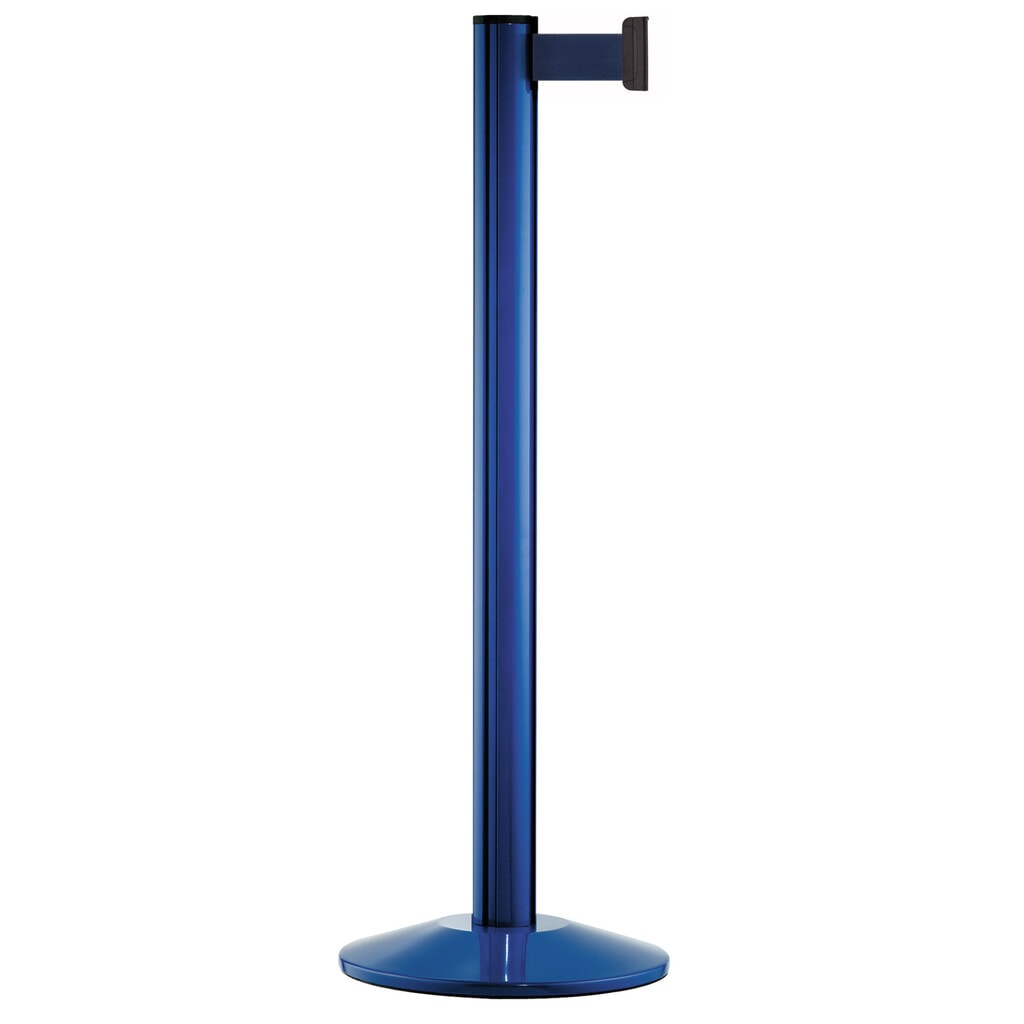 Personen-Leitsystem Classic, Ständer blau, Gurtfarbe dunkelblau Produktabbildung: Personen-Leitsystem Classic, Ständer blau, Gurtfarbe dunkelblau