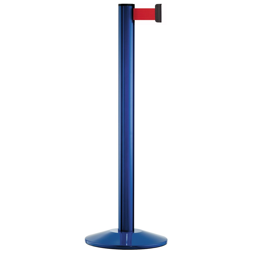 Produktabbildung: Personen-Leitsystem Classic, Ständer blau, Gurtfarbe rot