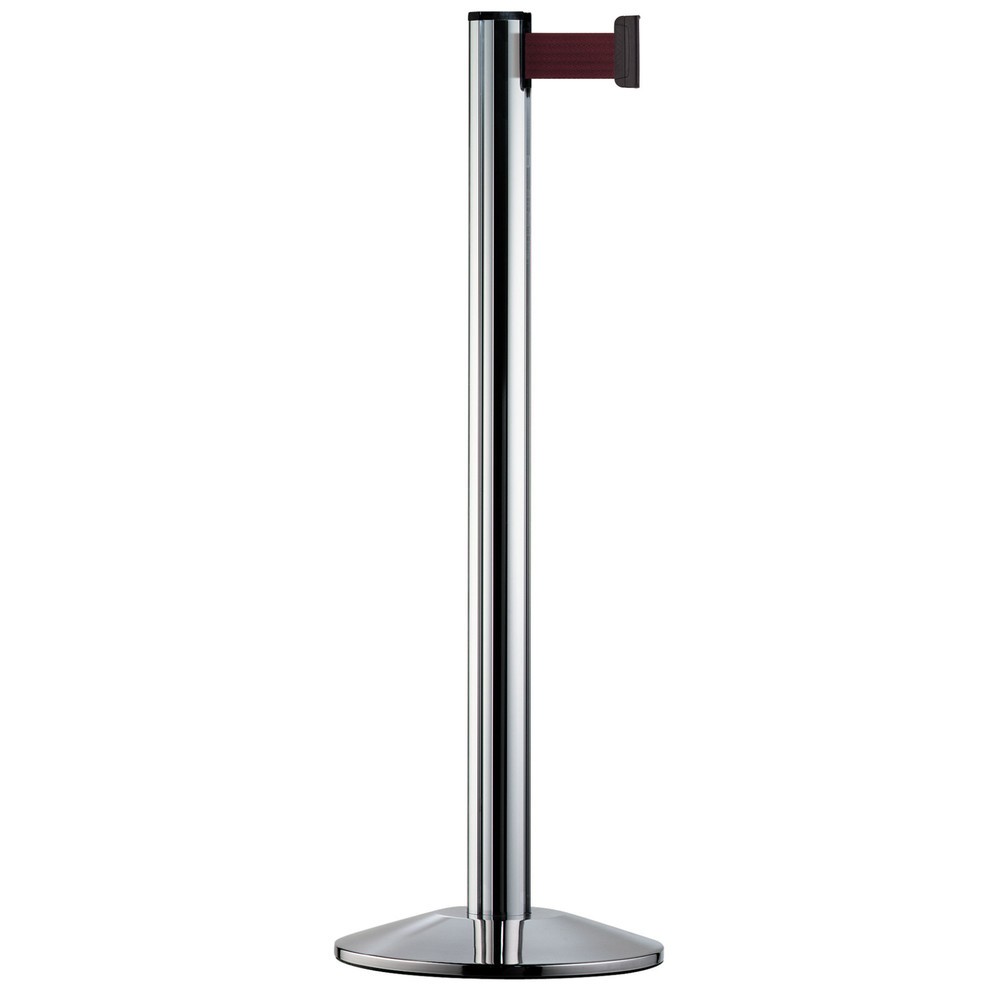 Produktabbildung: Personen-Leitsystem Classic, Ständer verchromt, Gurtfarbe bordeaux