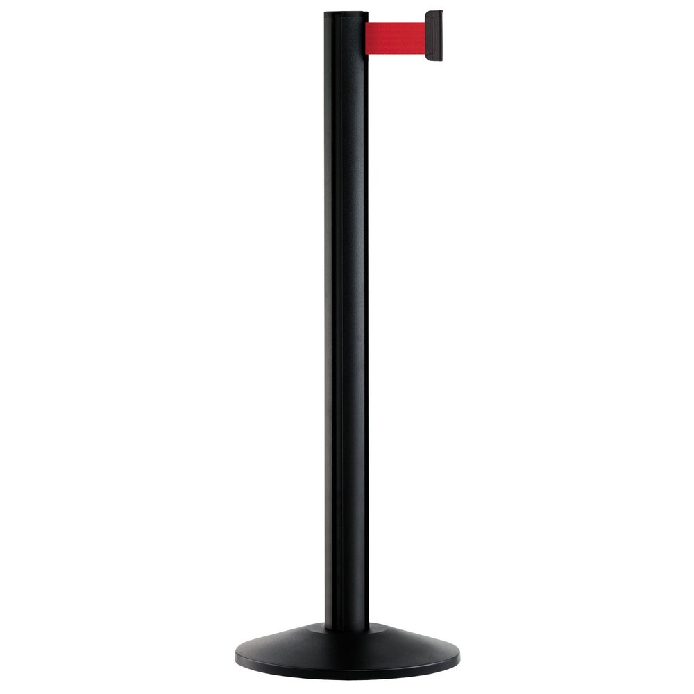 Produktabbildung: Personen-Leitsystem Extend, Ständer schwarz, Gurtfarbe rot