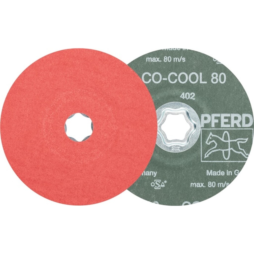 PFERD Fiberscheibe COMBICLICK CO-COOL D.125mm K.80 INOX/Alu.Keramikkorn Produktabbildung: PFERD Fiberscheibe COMBICLICK CO-COOL D.125mm K.80 INOX/Alu.Keramikkorn