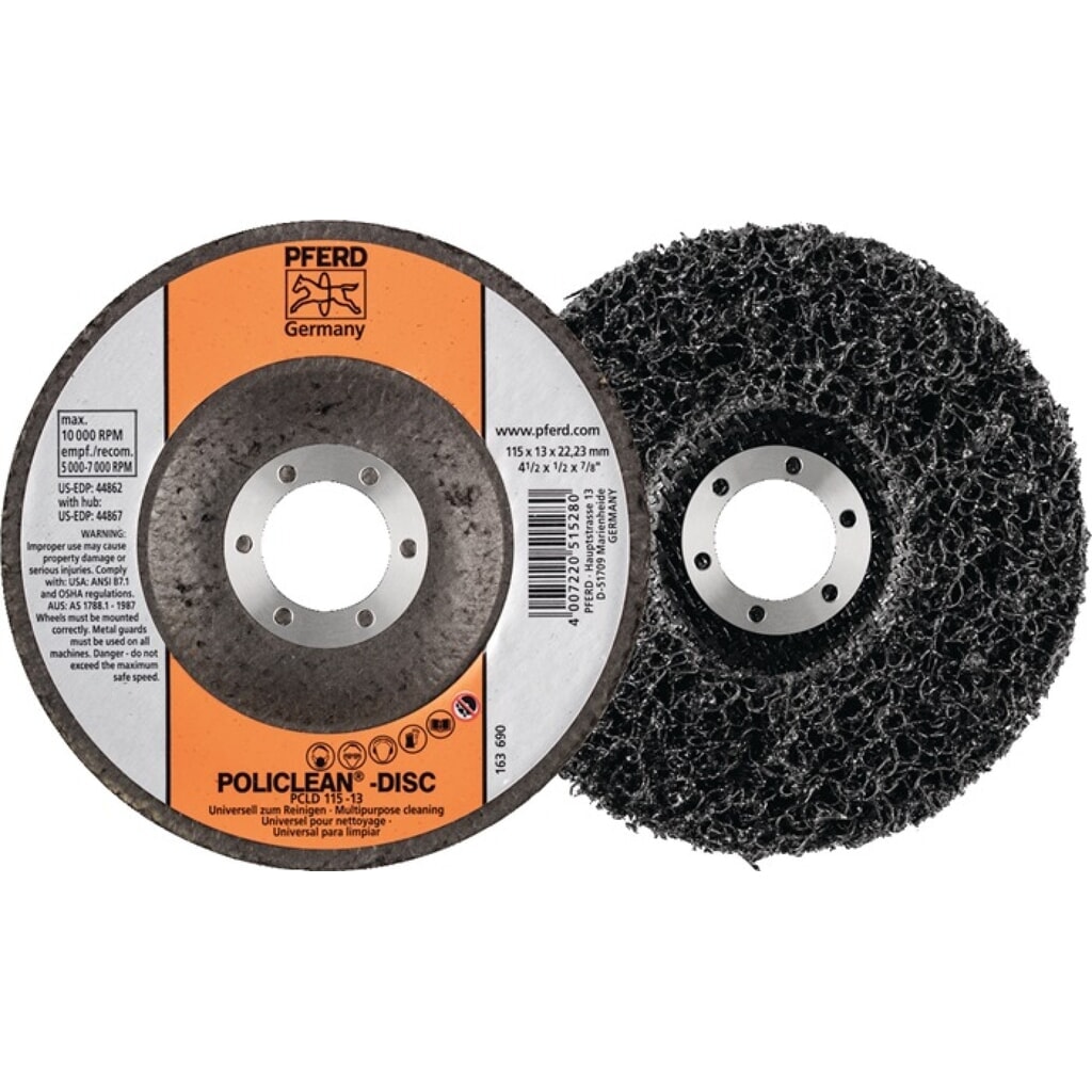 PFERD Grobreinigungsscheibe POLICLEAN Ø115x13mm Bohr.22,23mm Produktabbildung: PFERD Grobreinigungsscheibe POLICLEAN Ø115x13mm Bohr.22,23mm