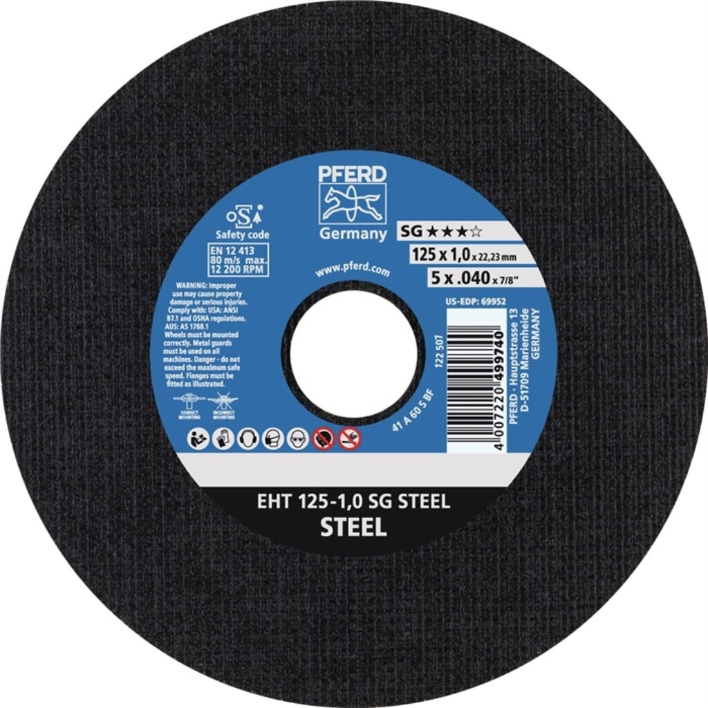 Produktabbildung Nr. 2: PFERD Trennscheibe SG STEEL D125x1mm ger.STA Bohr.22,23mm